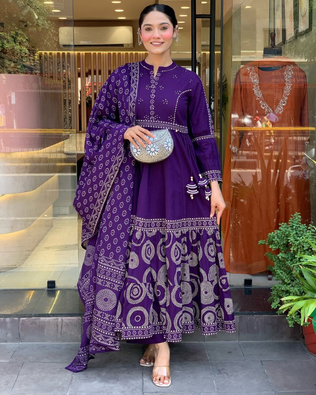 Padmavati Style Muslin Silk Anarkali  Set