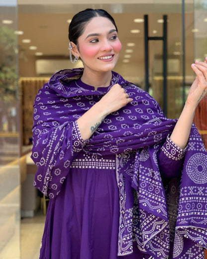 Padmavati Style Muslin Silk Anarkali  Set