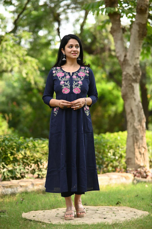 Premium Embroidered Cotton Suit Set with Pockets