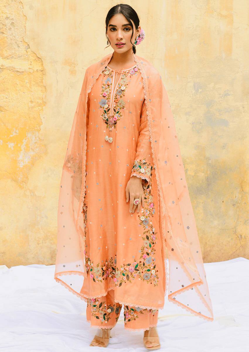 Designer Embroidered Georgette Suit Set