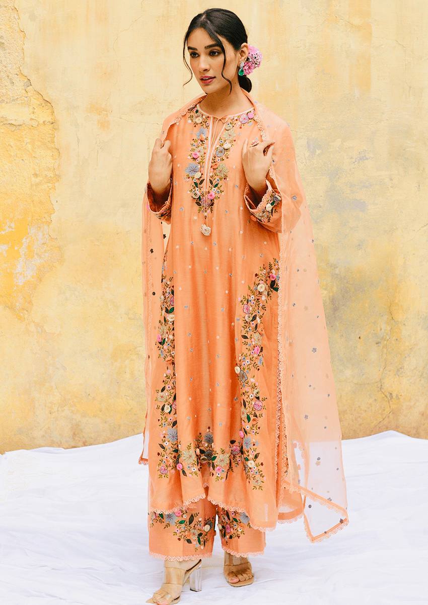 Designer Embroidered Georgette Suit Set