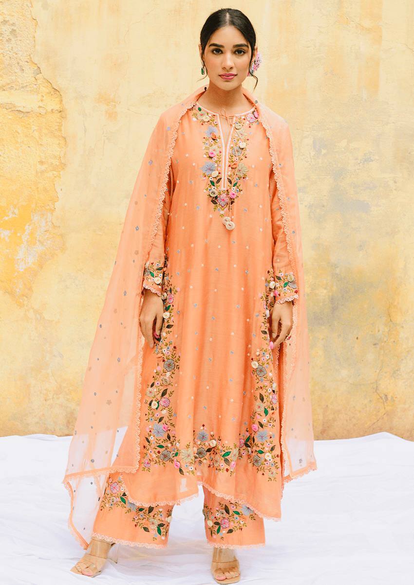 Designer Embroidered Georgette Suit Set