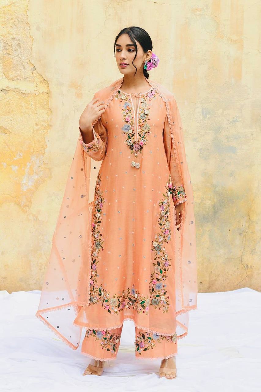 Designer Embroidered Georgette Suit Set