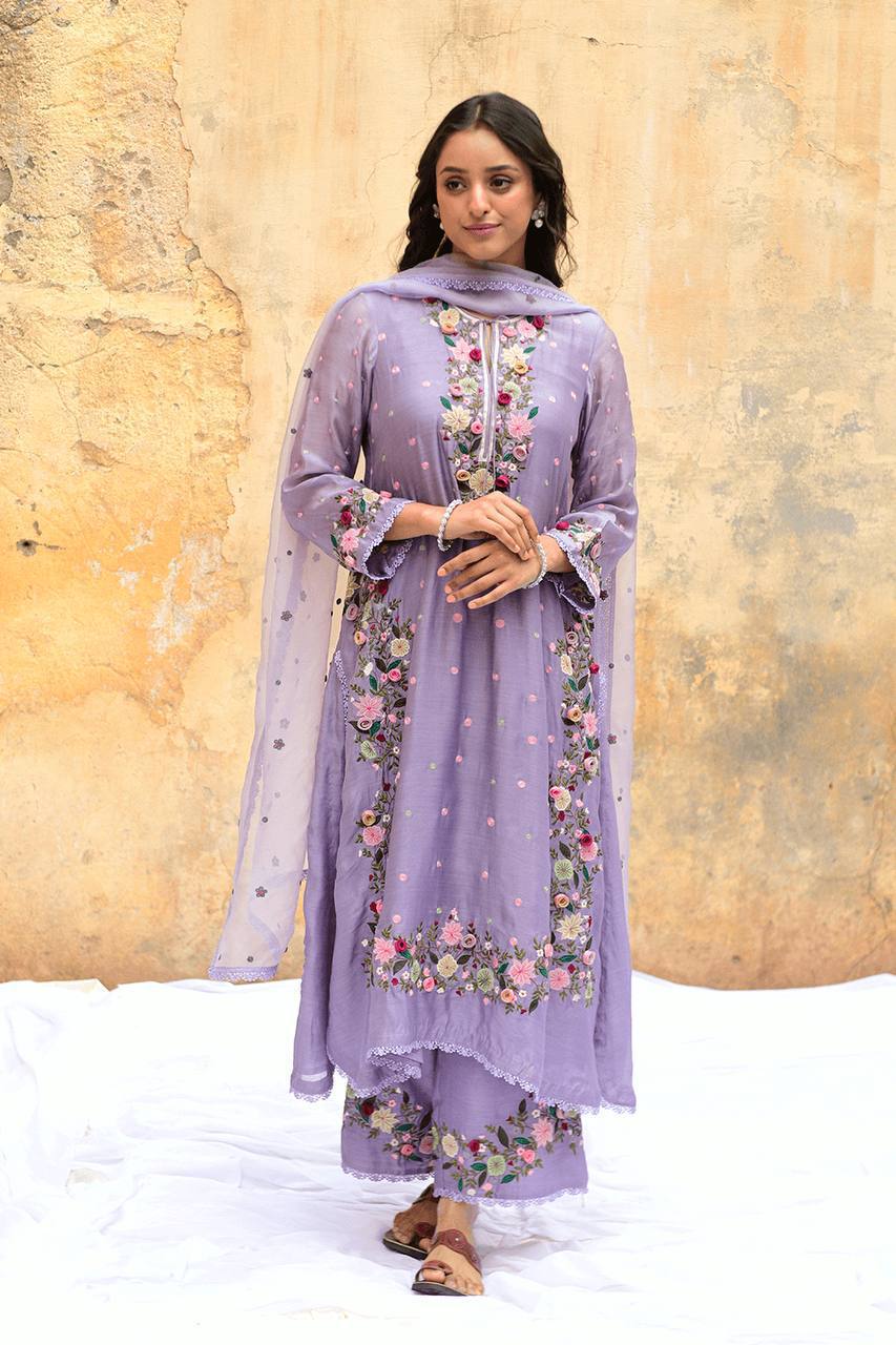 Designer Embroidered Georgette Suit Set