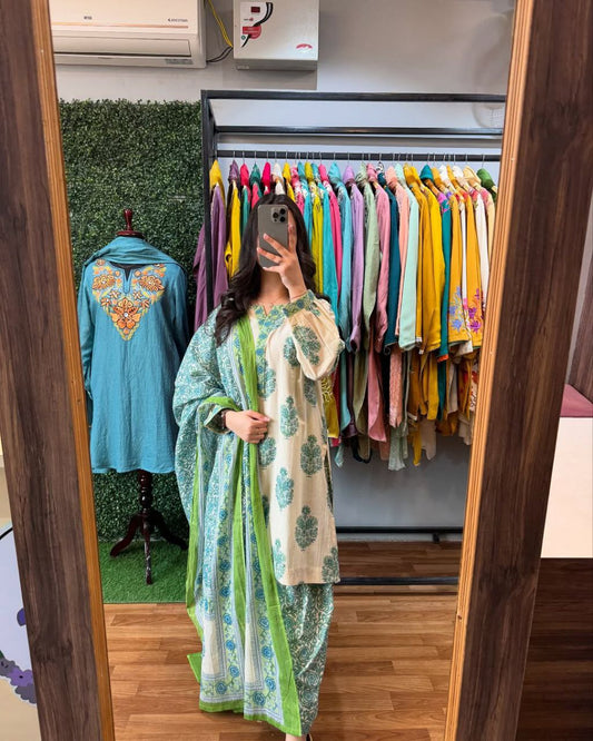 Effortless Style Meets Everyday Comfort – Mal Cotton Co-ord Set with Dupatta