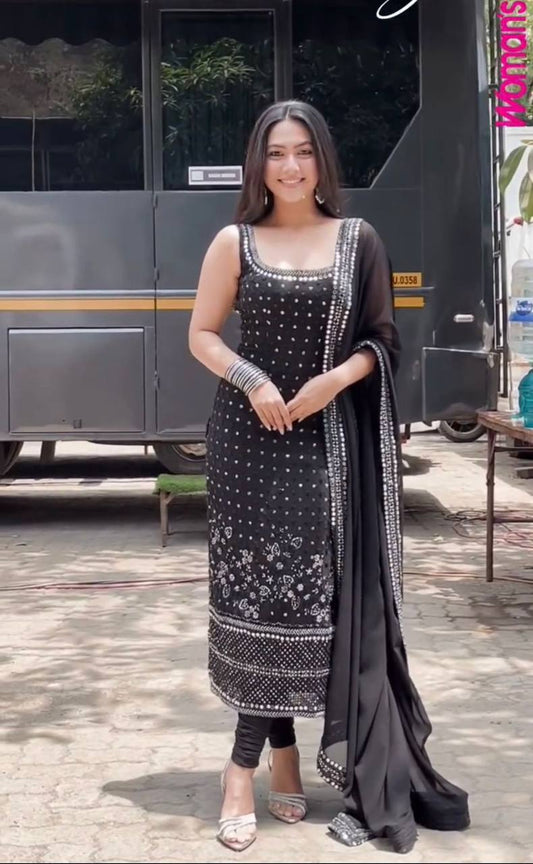 Exclusive Black 3-Piece Designer Kurta Set