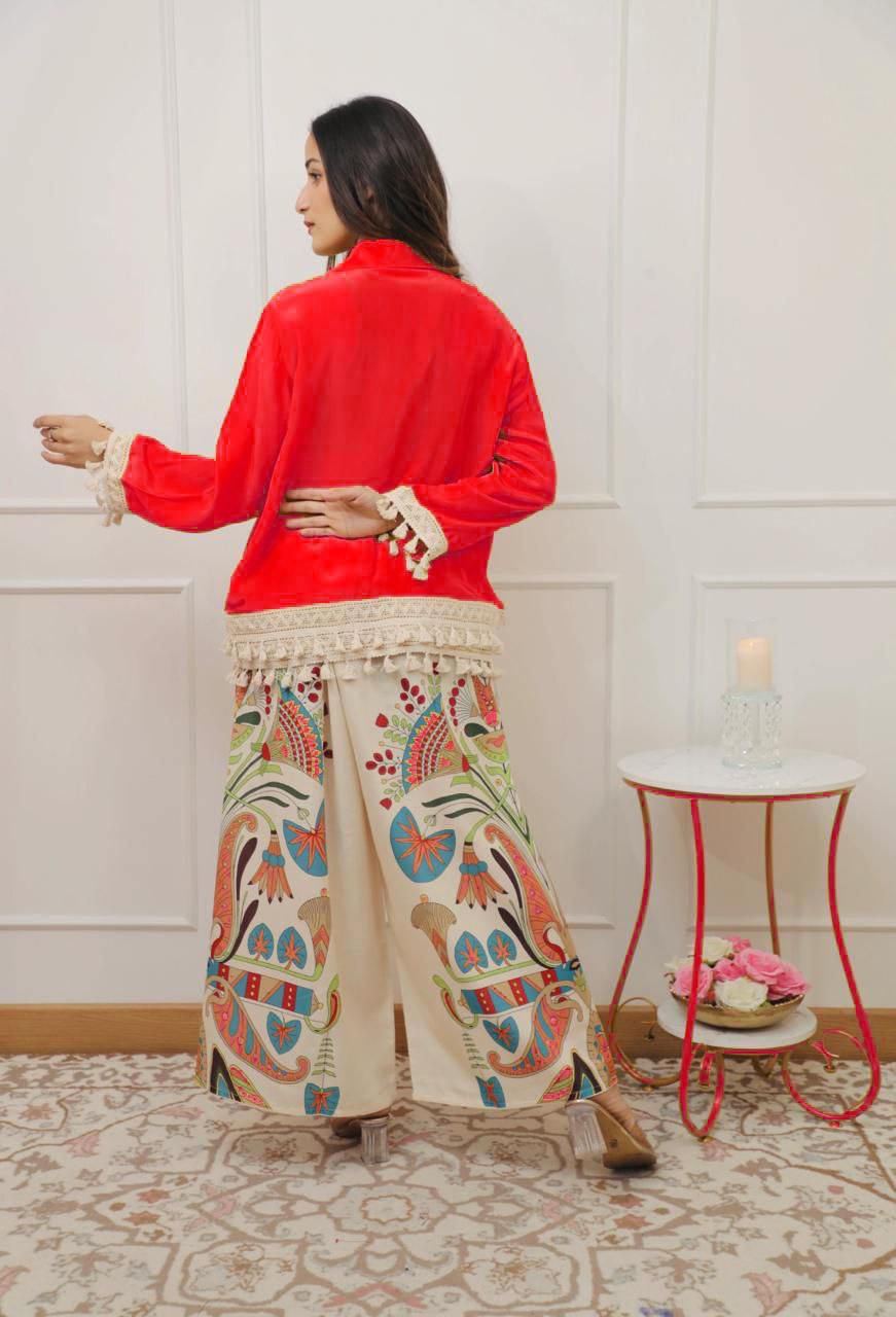 Pure Cotton A-Cut Top and Plazo Set