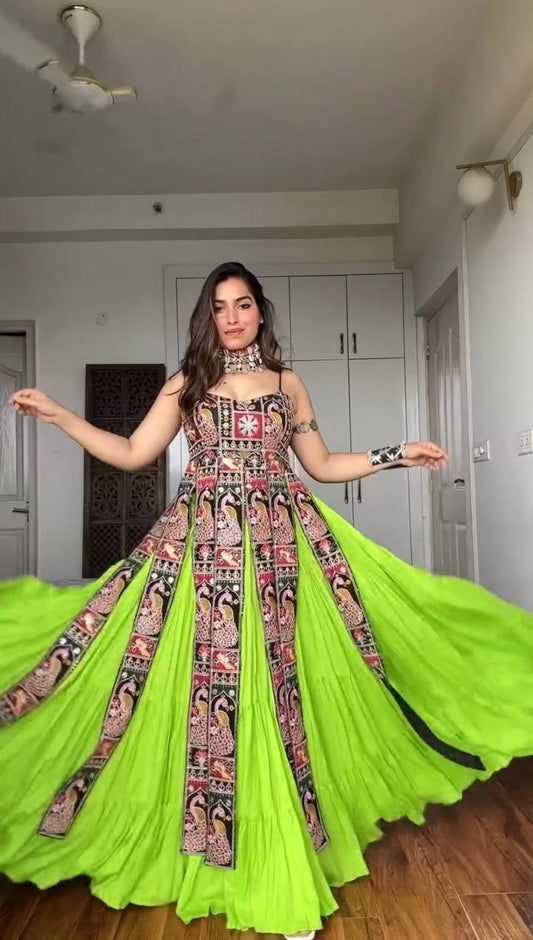 Classic Beauty Bangalore Sequence Work Kurta Plain Lehenga