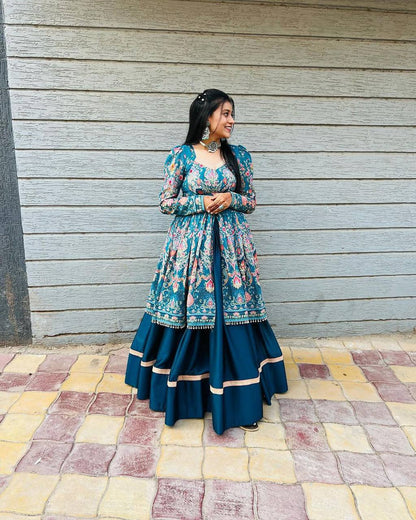 Printed Rayon Top With  Ethnic Charm & Full Flair Lehenga