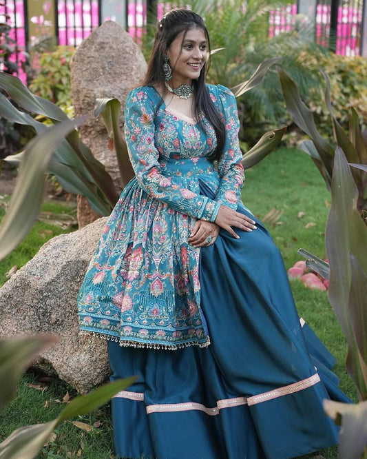 Printed Rayon Top With  Ethnic Charm & Full Flair Lehenga