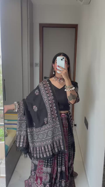Muslin Cotton Digital Print Lehenga Choli