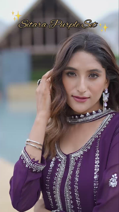 Purple A Royal Charm Designer Sharara Set